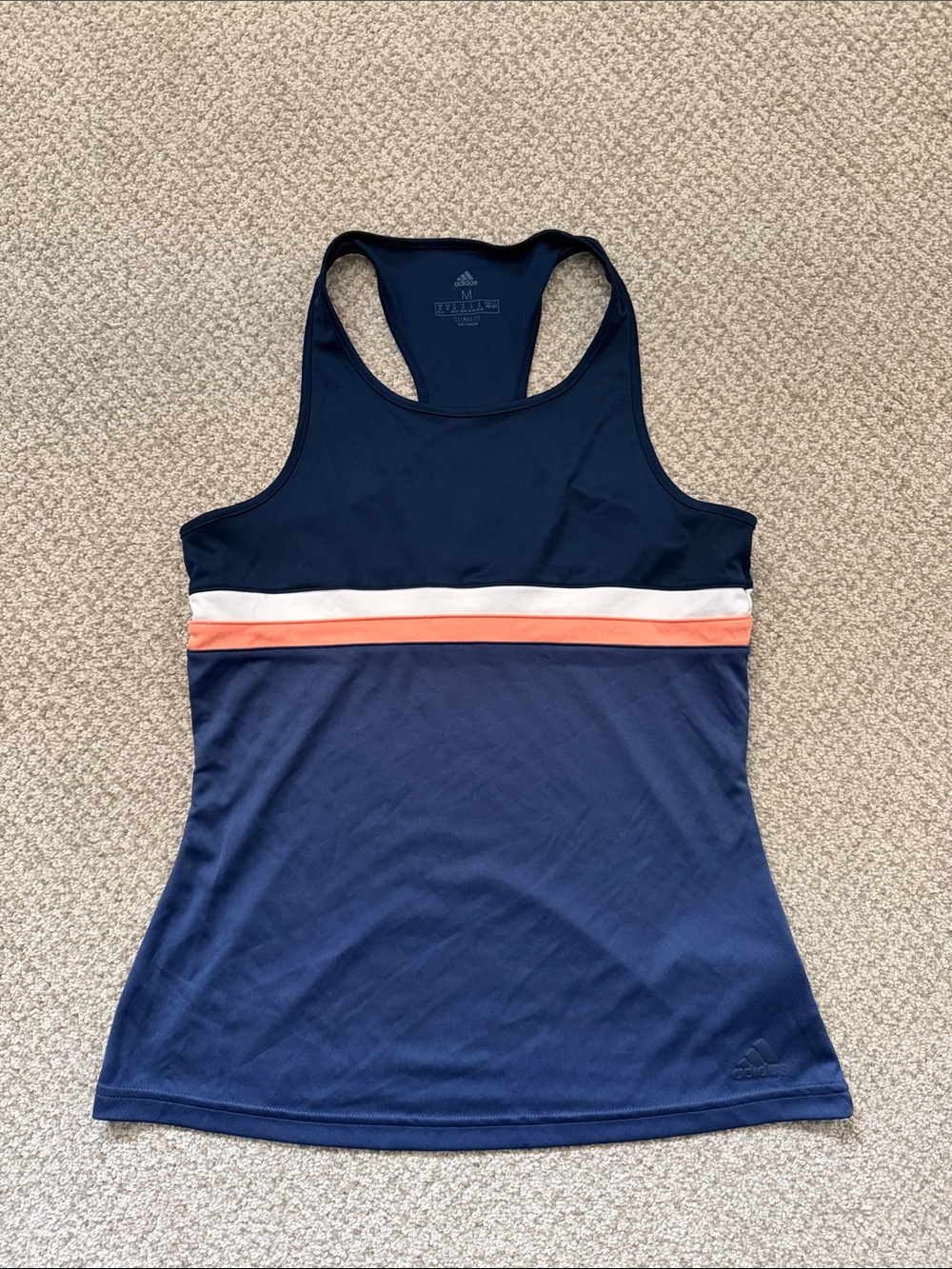 adidas Navy and Coral Accent Racerback Tank